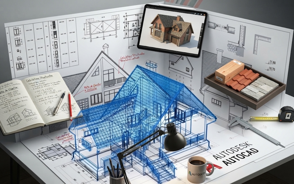 مشروع تطبيقي على AutoCAD — تصميم هندسي ومعماري 2D & 3D